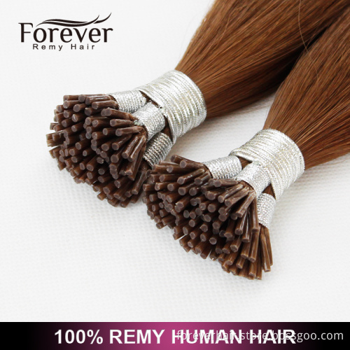 Xuchang Forever 100% remy Human cuticles Hair Italian Keratin top quality double drawn 26 inch i-tip hair extension